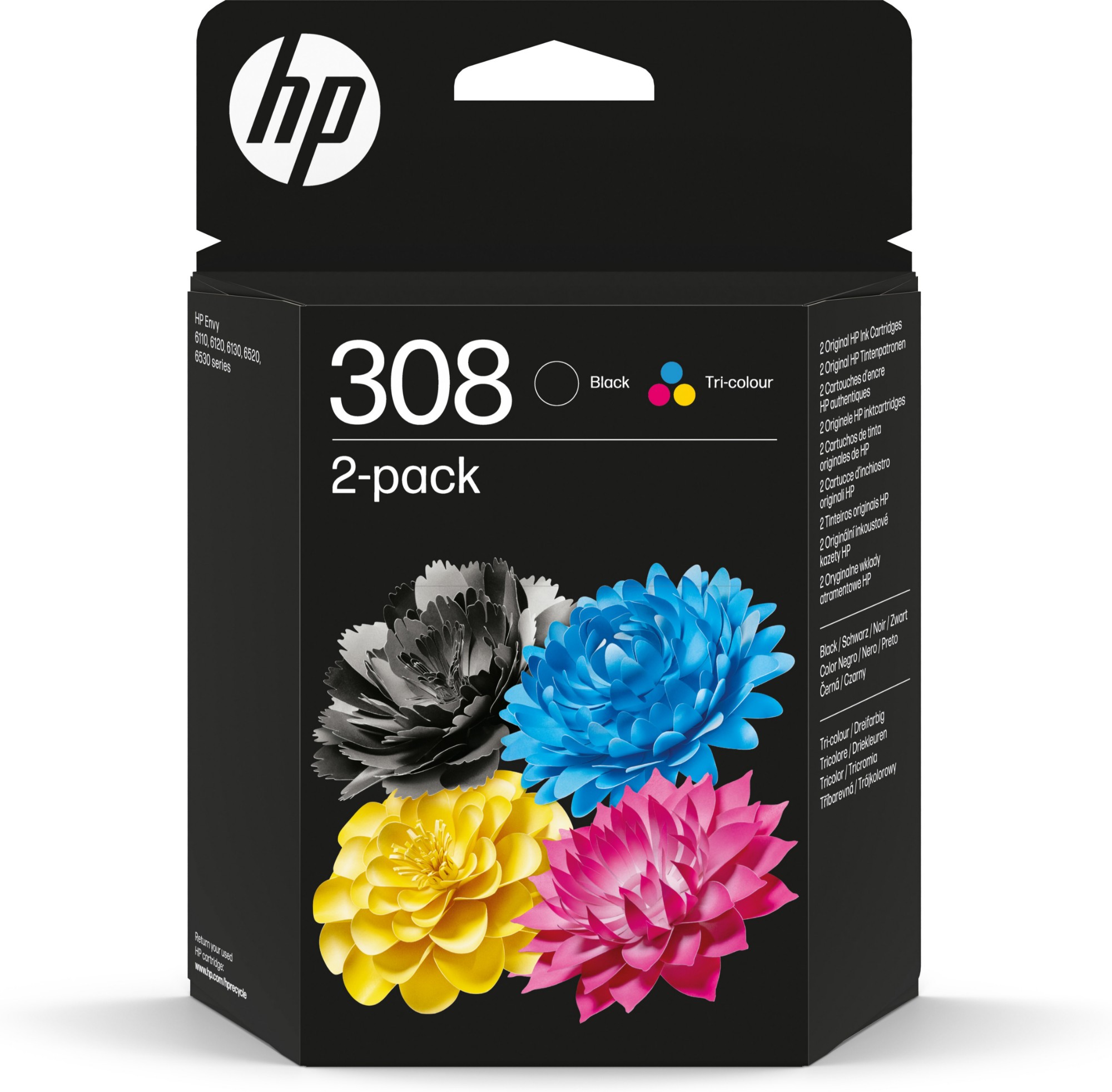 HP 308 Black / Colour Multipack Ink Cartridges for HP Envy 6100