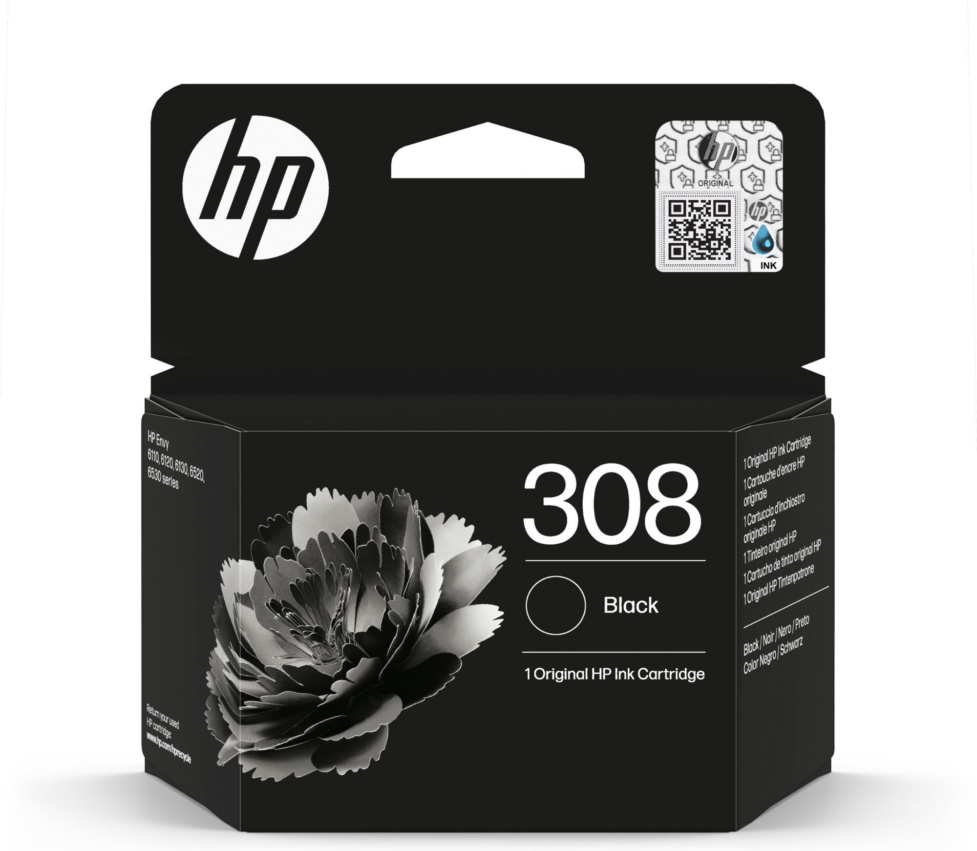 HP 308 Black Ink Cartridges for HP Envy 6100