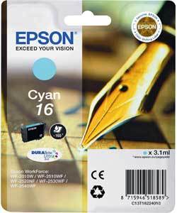 Cyan Epson 16 Ink Cartridge (T1622) Printer Cartridge