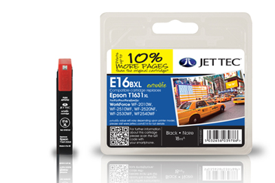 Jettec 16XL High Capacity Black Ink Cartridge for Epson T1631 - 18ml