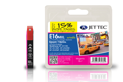 Jettec 16XL High Capacity Magenta Ink Cartridge for Epson T1633 - 13ml