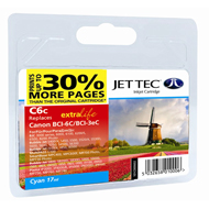 Canon i560 C6C Jet Tec BCI-6 Cyan 30% Extra Ink Cartridge, 17ml