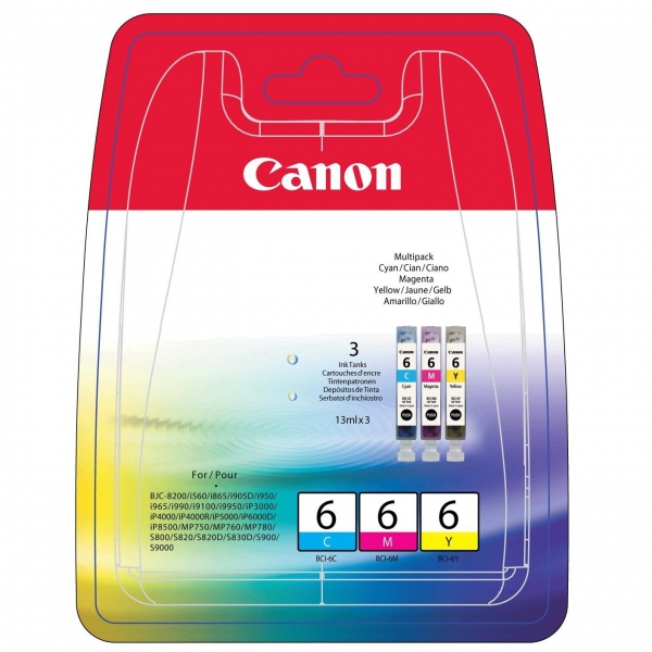 Canon s900 BCI-6CMY Canon BCI-6 C/M/Y 3-Colour Ink Cartridges BCI-6CMY