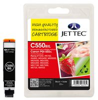 Canon i550 CP550B Jet Tec PGI-550XL Black Ink Cartridge, 22ml