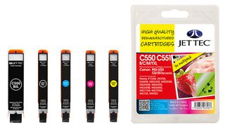 Canon i550 CP550-CL551BCMY Jet Tec PGI-550XL Black Ink Cartridge plus CLI-551XL Black, Cyan, Magenta, Yellow Ink Cartridges