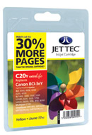 Canon s530d C20Y Jet Tec BCI-3e 30% Extra Yellow Ink Cartridge